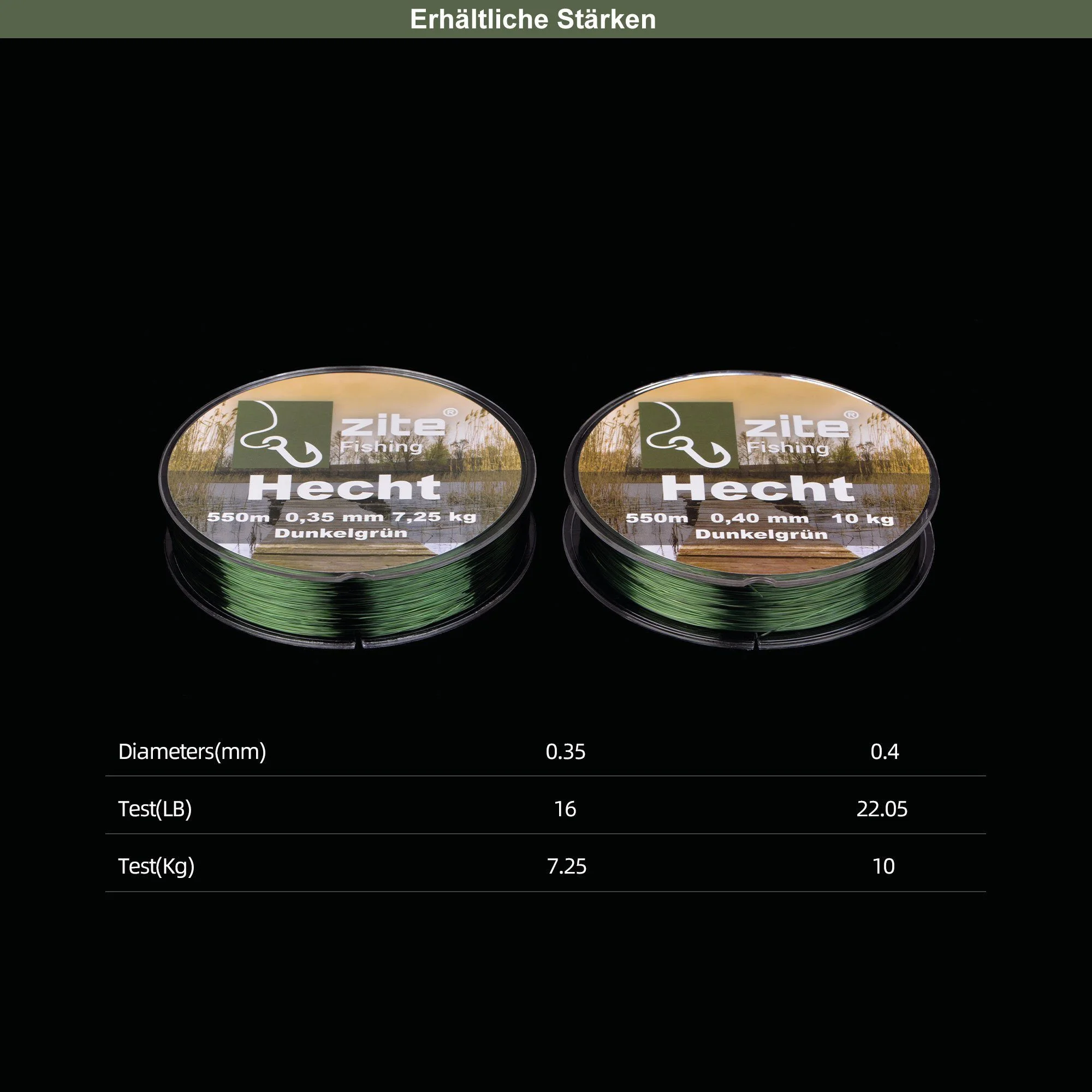 Zite Angelschnur – 0,30 mm, 550 m Monofilament Hechtschnur
